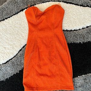 Orange sparkle mini dress. Size medium.